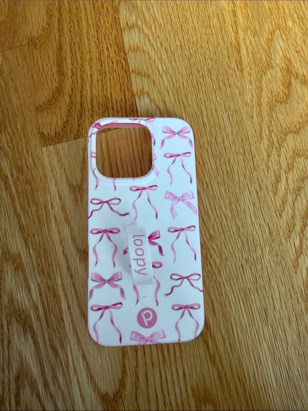 🆕Loopy Case White Phone Case with Pink Bow Pattern
